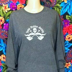 MEN'S ** RARE ** DC SHOES SKATE SHIRT LONG SLEEVE TOP SIZE LARGE GREY CHARCOAL